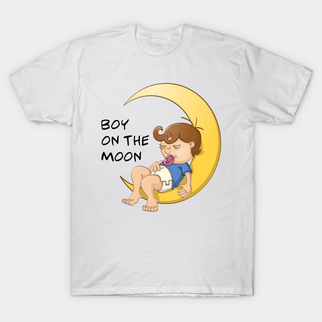 Baby boy on the moon T-Shirt by Stefs-Red-Shop